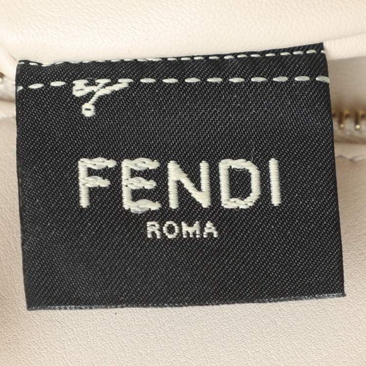 Pre Owned Fendi Etoupe Leather Small Peekaboo ISeeU Top Handle Bag