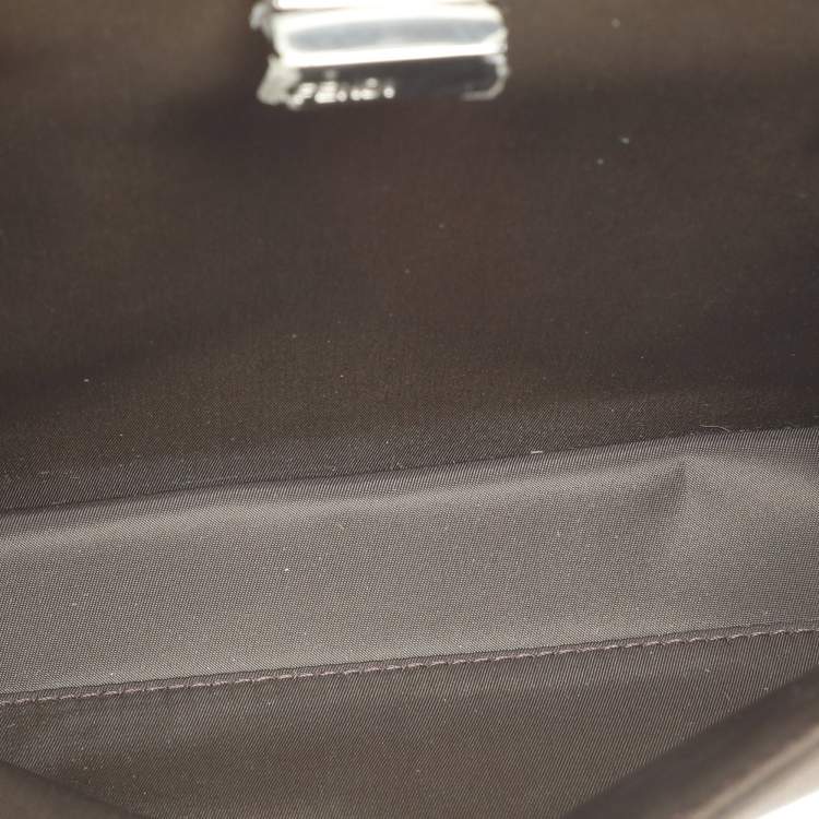 Pre Owned Fendi Khaki Green Nylon Small Peekaboo ISeeU Bag