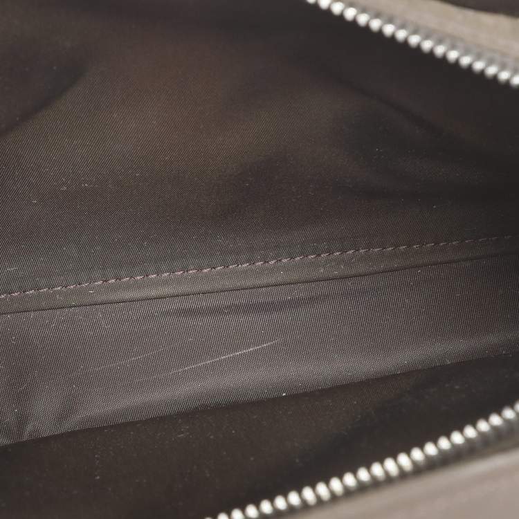 Pre Owned Fendi Khaki Green Nylon Small Peekaboo ISeeU Bag