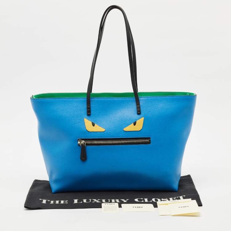 Pre Owned Fendi Tri Color Leather Monster Roll Tote