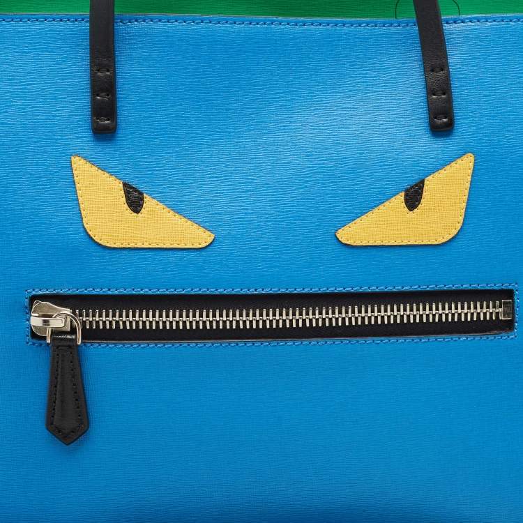 Pre Owned Fendi Tri Color Leather Monster Roll Tote