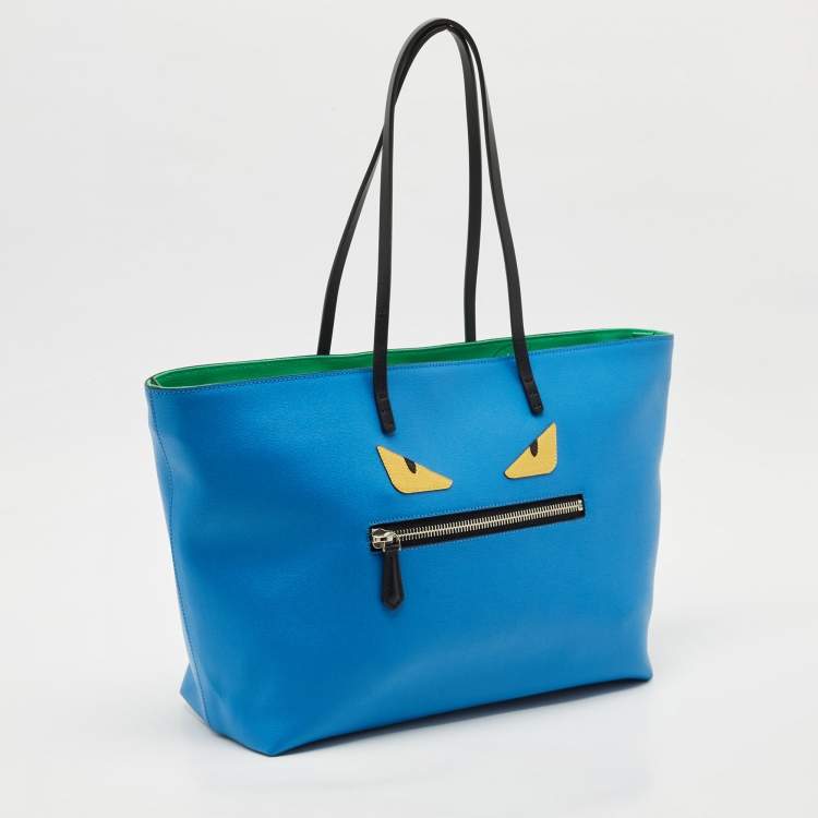 Pre Owned Fendi Tri Color Leather Monster Roll Tote