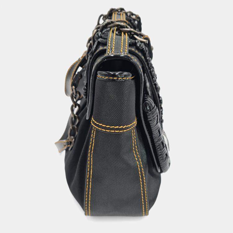 Pre Owned Fendi Pleated Satin  Shoulder Bag