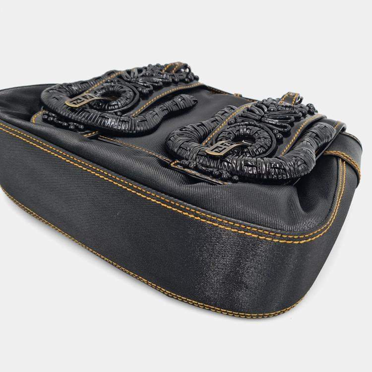 Pre Owned Fendi Pleated Satin  Shoulder Bag