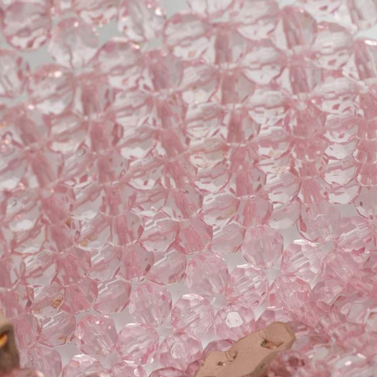 Pre Owned Fendi Pink Beaded Pico Baguette Bag