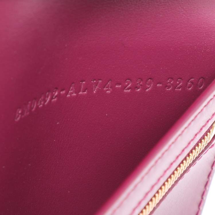 Pre Owned Fendi Burgundy Leather FF Diamond Continental Wallet