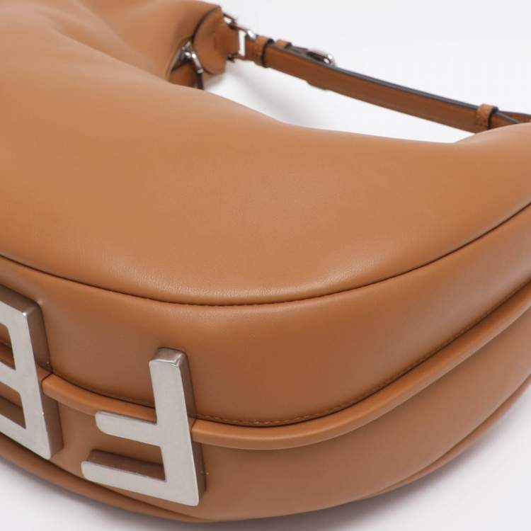 Pre Owned Fendi Brown Leather Medium Fendigraphy Hobo