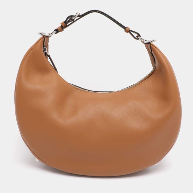 Pre Owned Fendi Brown Leather Medium Fendigraphy Hobo
