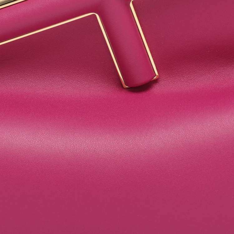 Pre Owned Fendi Burgundy Leather Fendi First Midi Shoulder Bag