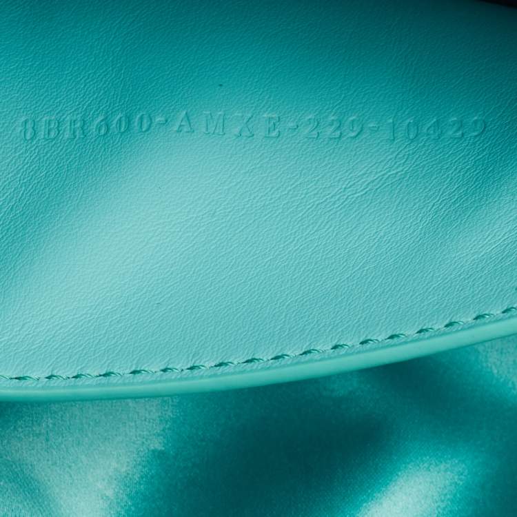 Pre Owned Fendi x Tiffany & Co. Blue Leather Sterling Silver Medium Baguette Bag