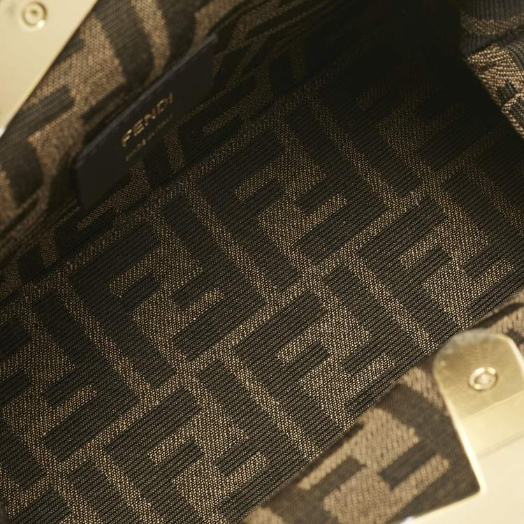 Pre Owned Fendi Light Beige Canvas Astrology Small First Shoulder Bag