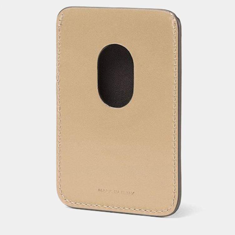 Pre Owned Fendi FF Squared MagSafe Beige Leather Caldholder