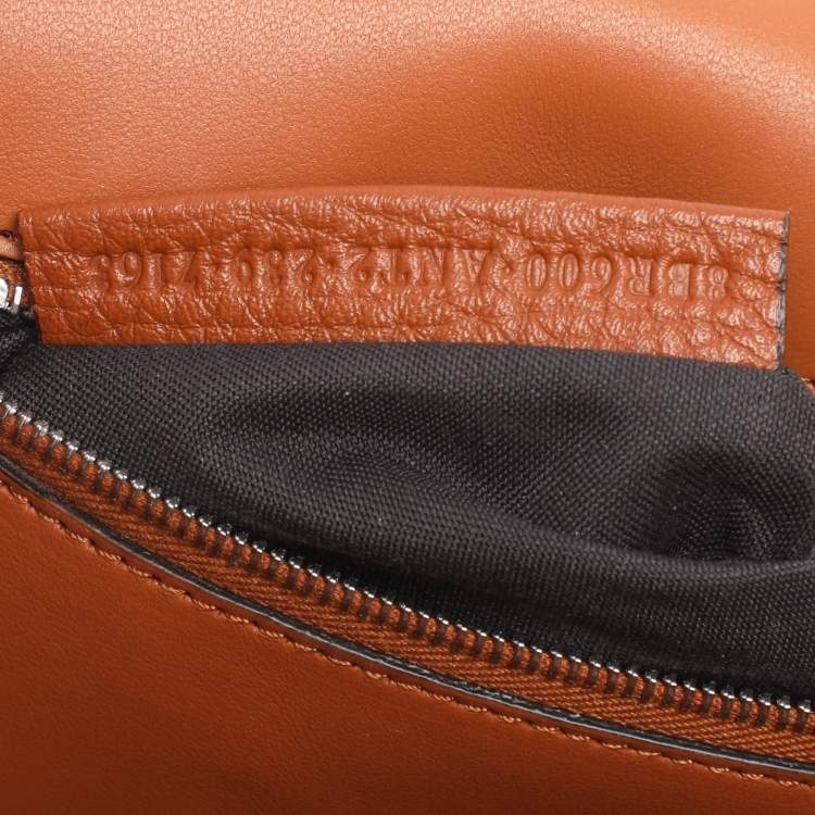 Pre Owned Fendi Brown Leather Metal Stitch Baguette Bag