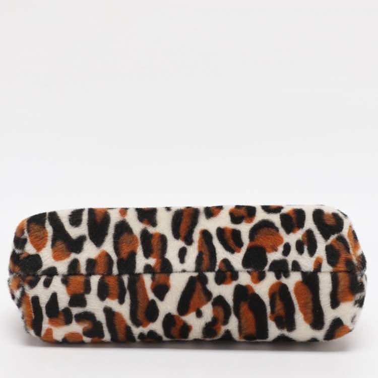 Pre Owned Fendi Multicolor Leopard Print Calfhair Small First Shoulder Bag