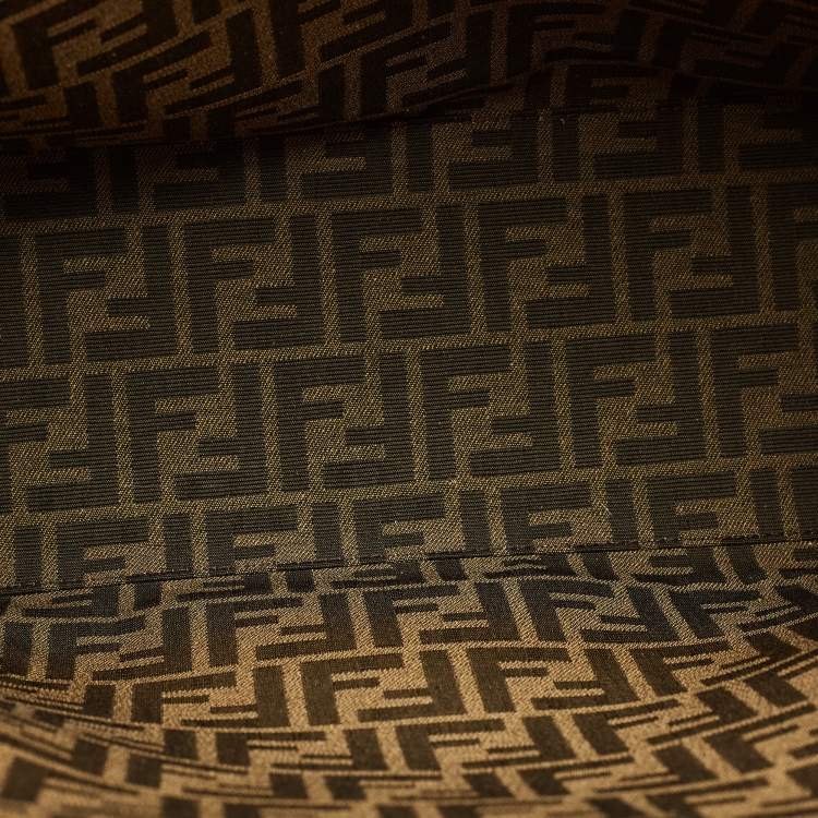 Pre Owned Fendi Yellow/White Crochet Fabric Medium Sunshine Shopper Tote