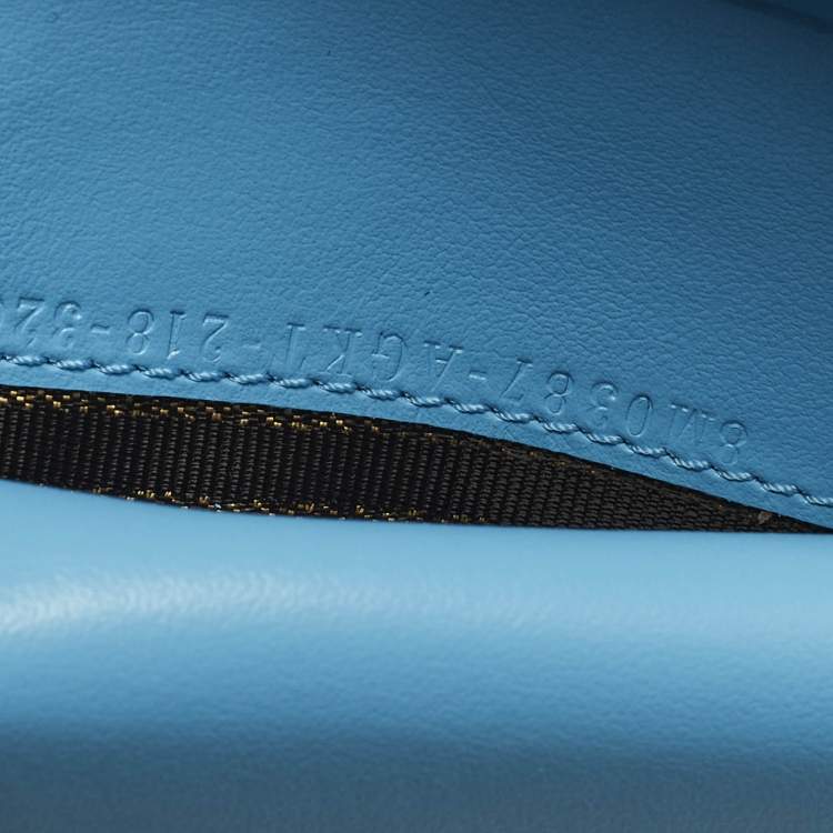 Pre Owned Fendi F is Fendi Blue/White Vertigo Leather Bifold Wallet