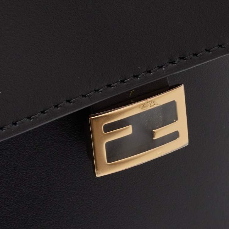 Pre Owned Fendi Black Leather Utility Pouch Tool Belt Bag