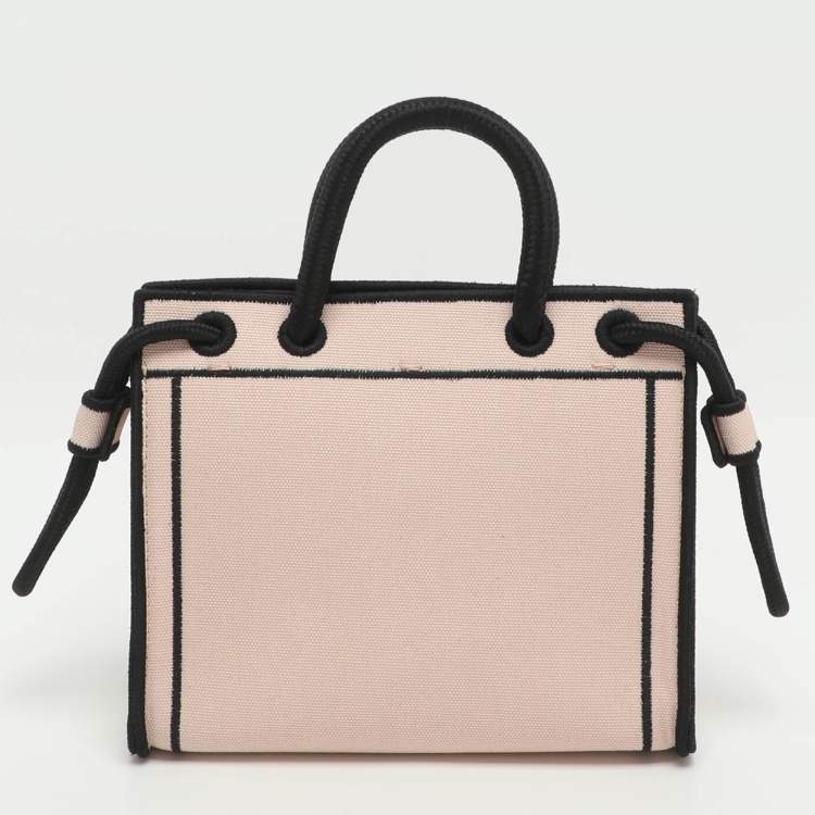 Pre Owned Fendi Mini Pink Canvas Shopping Tote