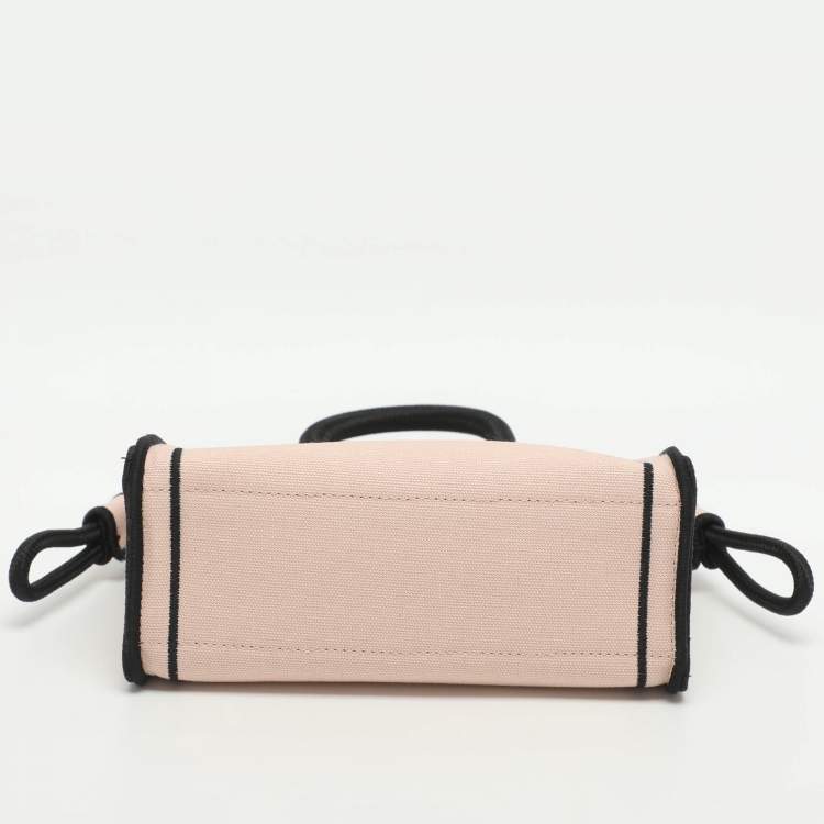 Pre Owned Fendi Mini Pink Canvas Shopping Tote