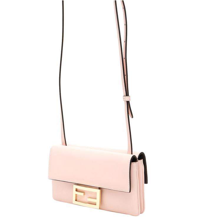 fendi duo baguette leather shoulder bag