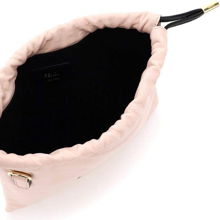 Pre Owned Fendi Rose Leather Pack Small Pouch Bag