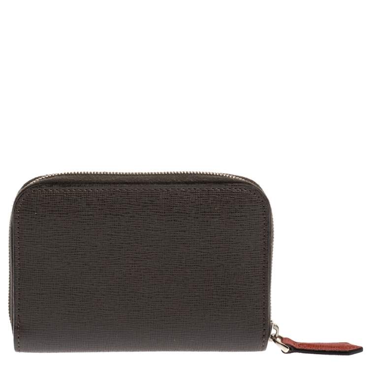Pre Owned Fendi Multicolor Leather Mini Monster Eyes Zip Around Wallet
