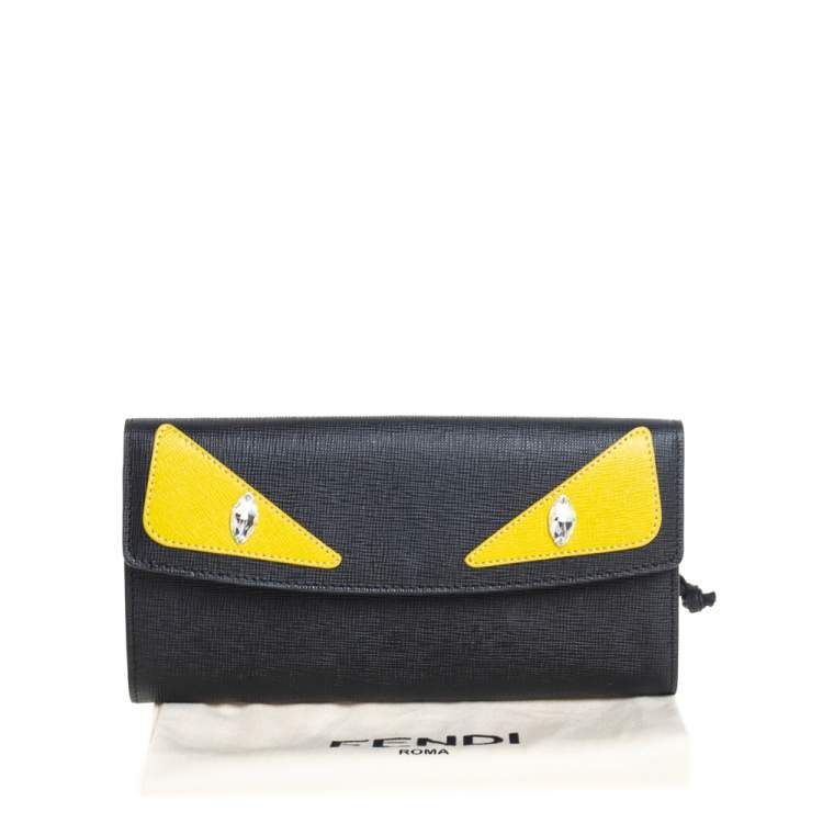 Snavs symmetri frakobling Fendi Black Leather Monster Eyes Continental Wallet Fendi | TLC