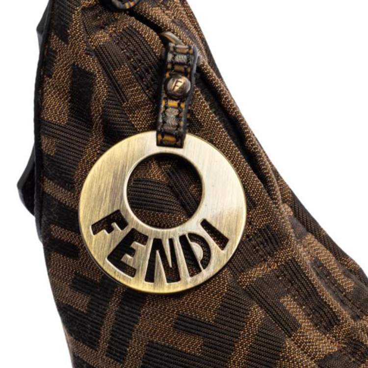 Pre Owned Fendi Tobacco Zucca Canvas and Leather Chef Chain Link Hobo