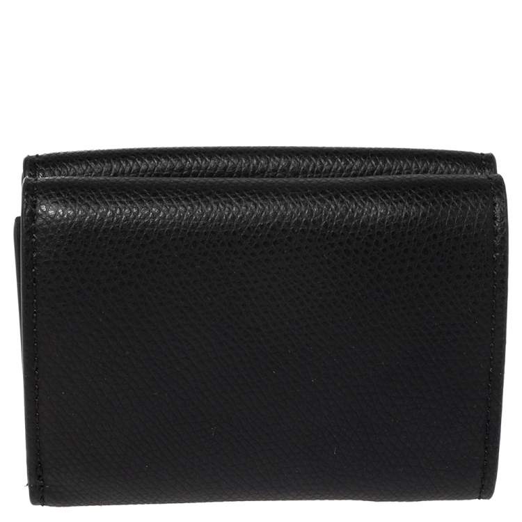 Pre Owned Fendi Black/Brown Zucca Leather Trifold Wallet