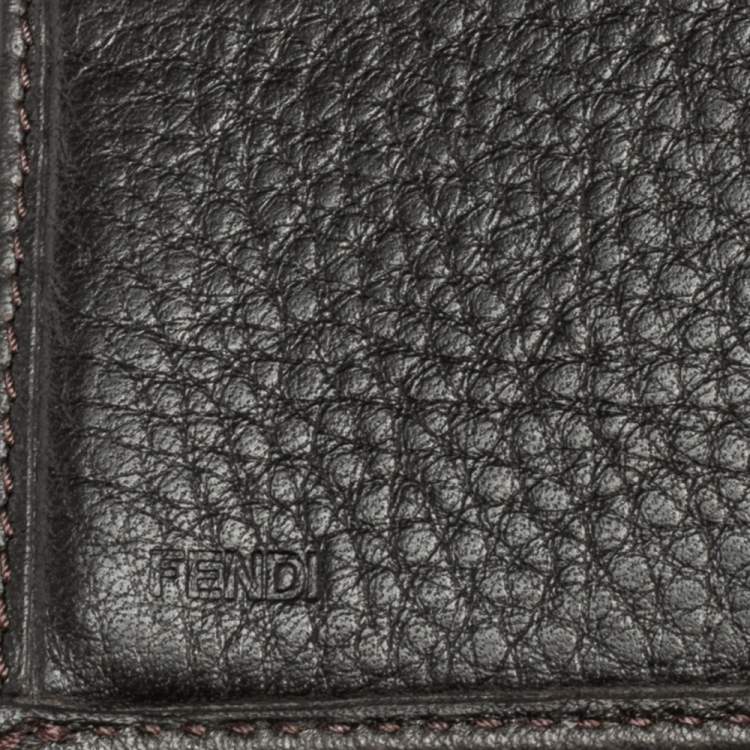 Pre Owned Fendi Tobacco Zucca Canvas and Leather Flap Continental Wallet