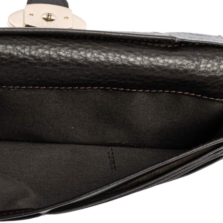Pre Owned Fendi Tobacco Zucca Canvas and Leather Flap Continental Wallet