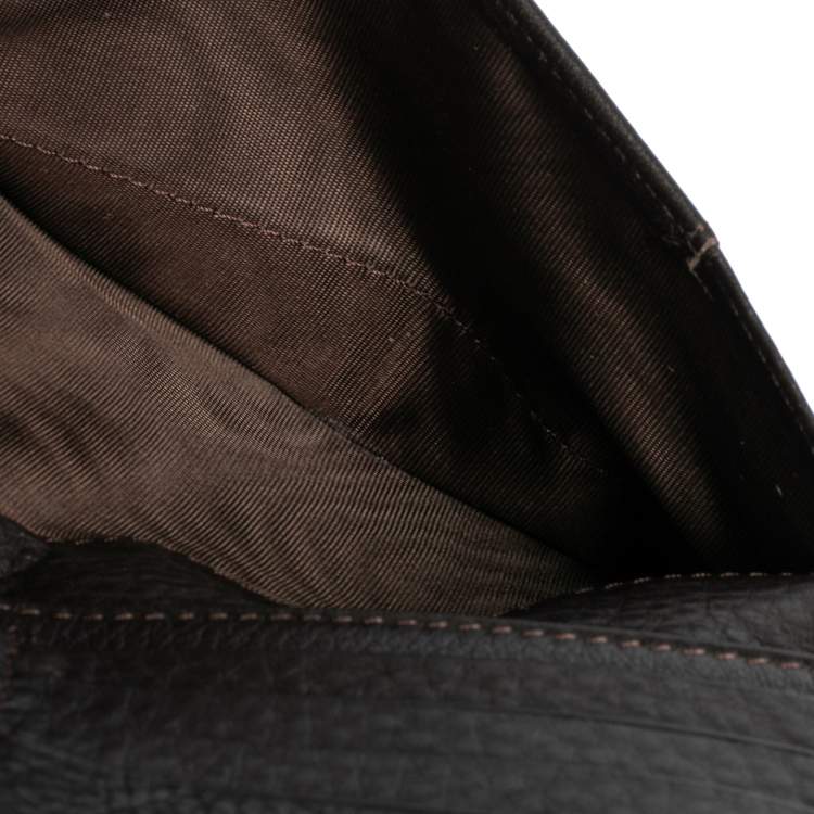 Pre Owned Fendi Tobacco Zucca Canvas and Leather Flap Continental Wallet