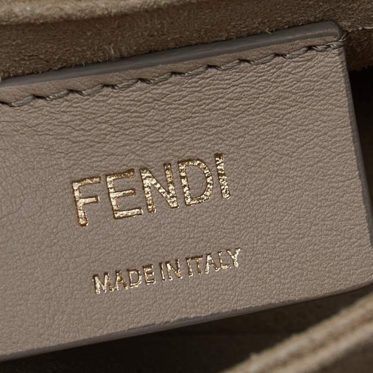 Pre Owned Fendi Brown Zucca Leather Mini Kan I Shoulder Bag