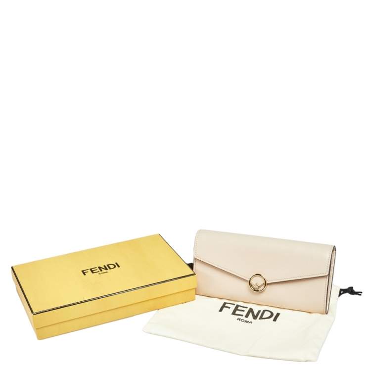Pre Owned Fendi Pink Leather F is Fendi Continental Wallet