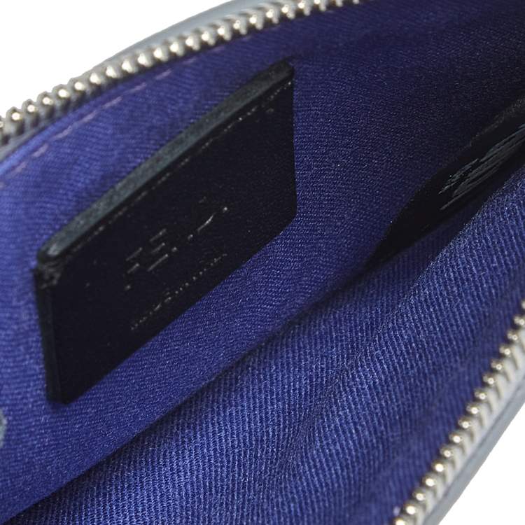 Pre Owned Fendi Multicolor Leather Monster Eye Zippy Coin Purse