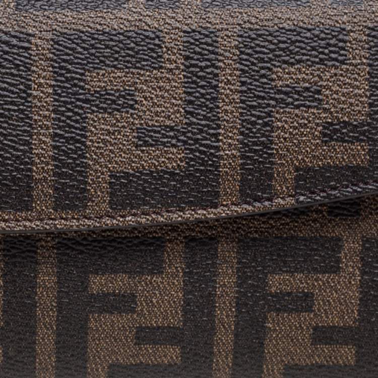 مملوكة مسبقًا Fendi Tobacco Zucca Coated Canvas Continental Wallet