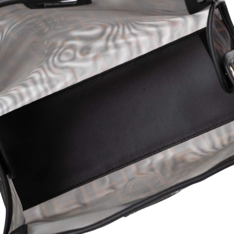 Pre Owned Fendi Tobacco Zucca Mesh and Leather Small Peekaboo Defender Clutch