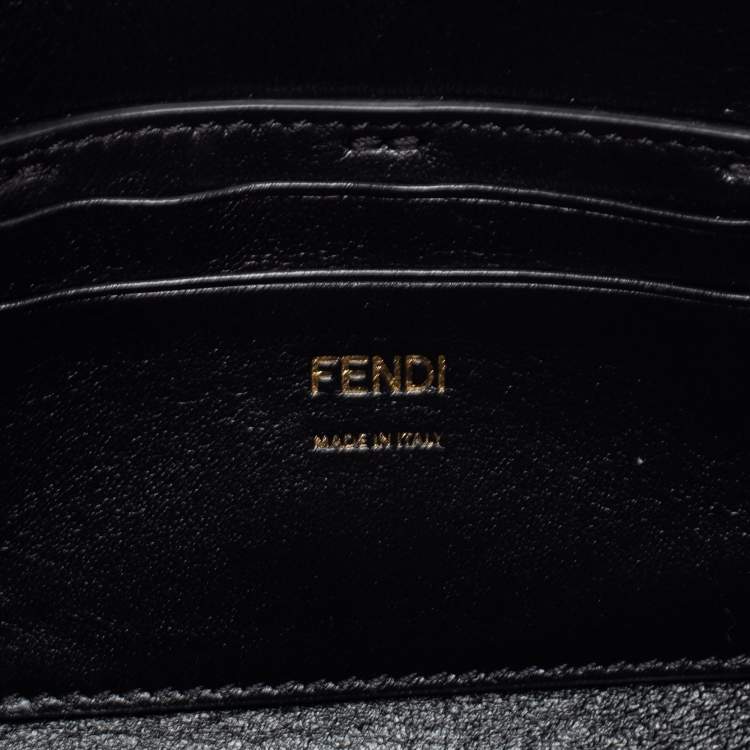 Pre Owned Fendi Black Glossy Leather FF Belt Bag 