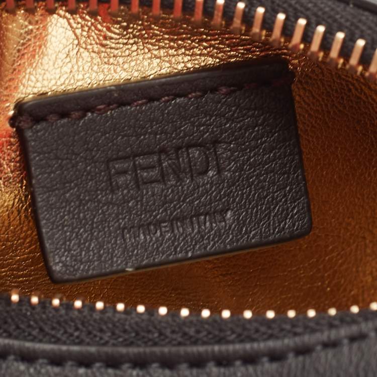 Pre Owned Fendi Black Leather Nano Fendigraphy Hobo