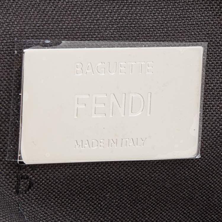 Pre Owned Fendi Silver FF Embossed Leather Large Baguette Shoulder Bags