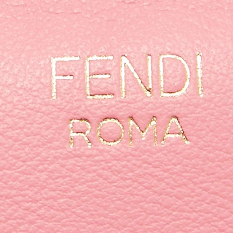 Pre Owned Fendi Pink Leather Small Flip Bag