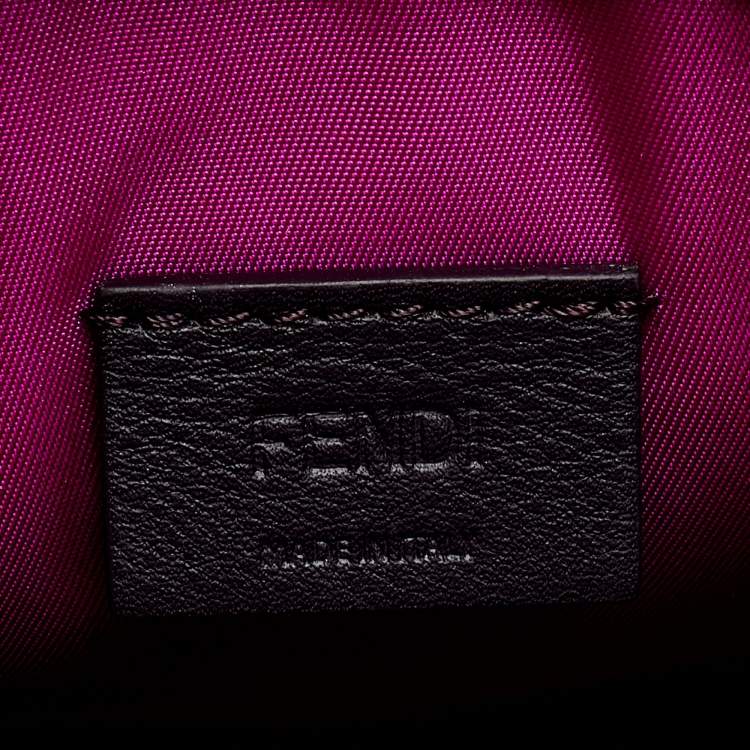 Pre Owned Fendi Purple FF Mesh and Leather Mini Sunshine Shoulder Bag