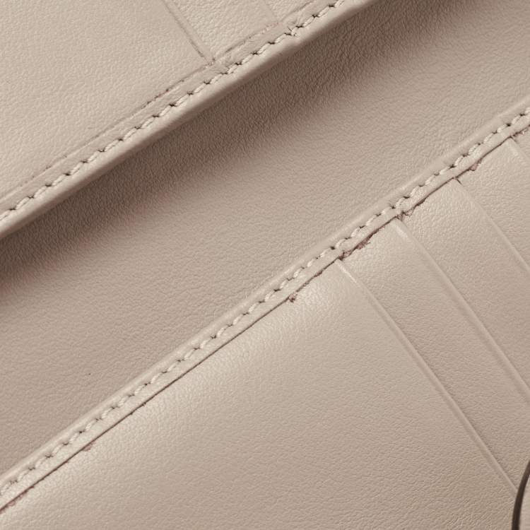 Pre Owned Fendi Etoupe Leather By The Way Flap Wallet