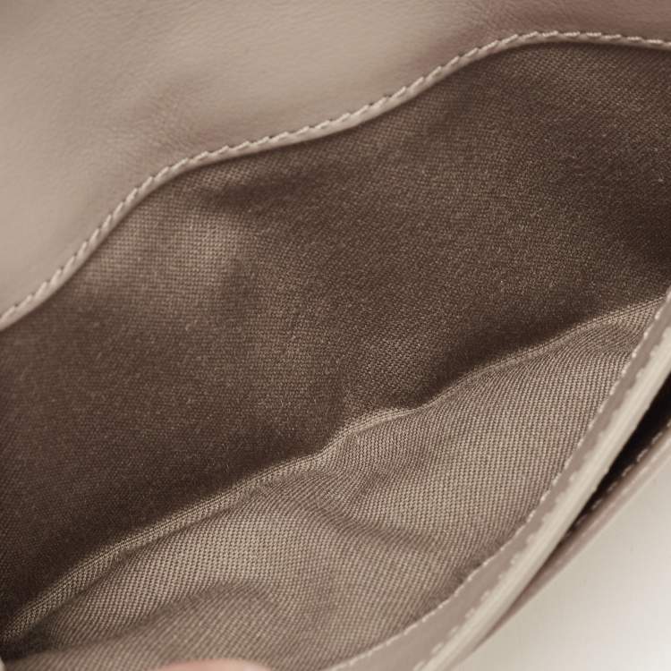 Pre Owned Fendi Etoupe Leather By The Way Flap Wallet