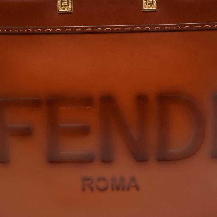 Pre Owned Fendi Brown Leather Large Sunshine Shopper Tote