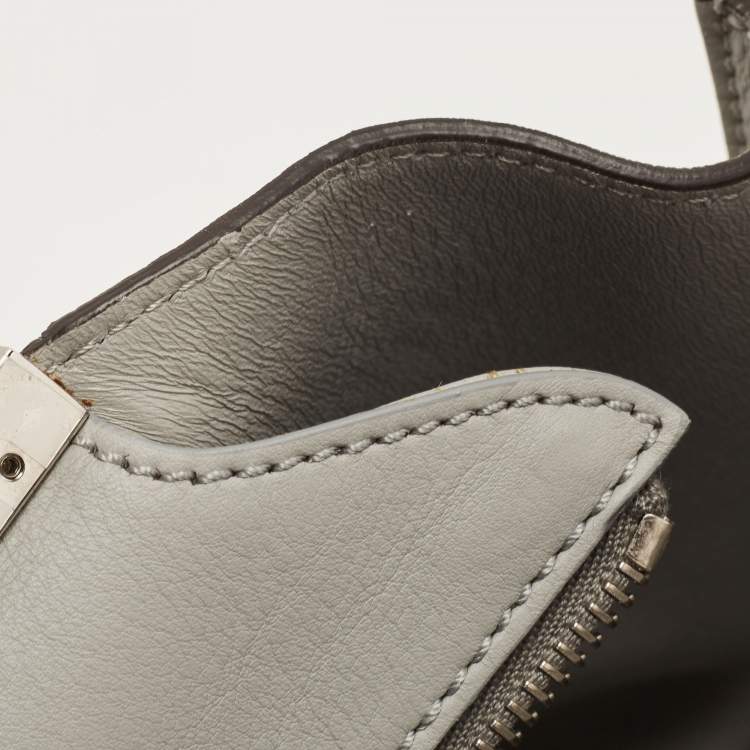 Pre Owned Fendi Grey Leather Medium Studded 3Jours Tote