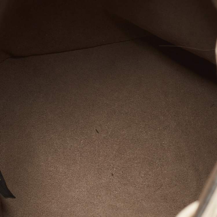 Pre Owned Fendi Cream/Khaki Zucca Leather Mini Mon Tresor Bucket Bag