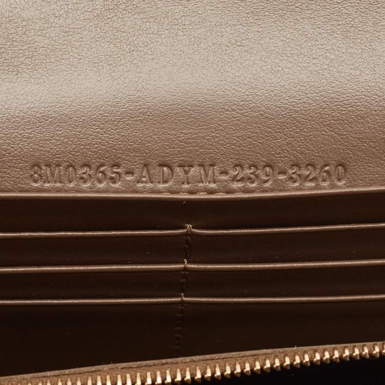 Pre Owned Fendi Tobacco Zucca Embossed Leather FF Flap Wallet on Chain