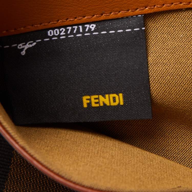 Pre Owned Fendi Multicolor Pequin Stripe Canvas and Leather Bustina Clutch