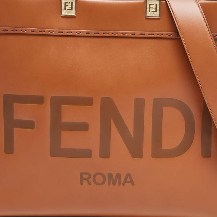 Pre Owned Fendi Brown Leather Medium Sunshine Tote